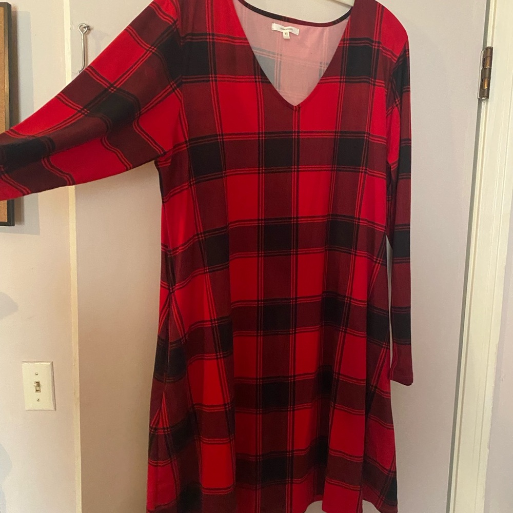 Maurice’s long sleeved plaid dress